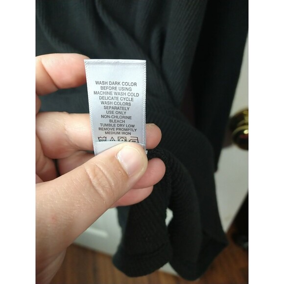 Woman Within 3X Black Waffle Knit Turtleneck Pullover Long Sleeve Casual - Picture 8 of 9